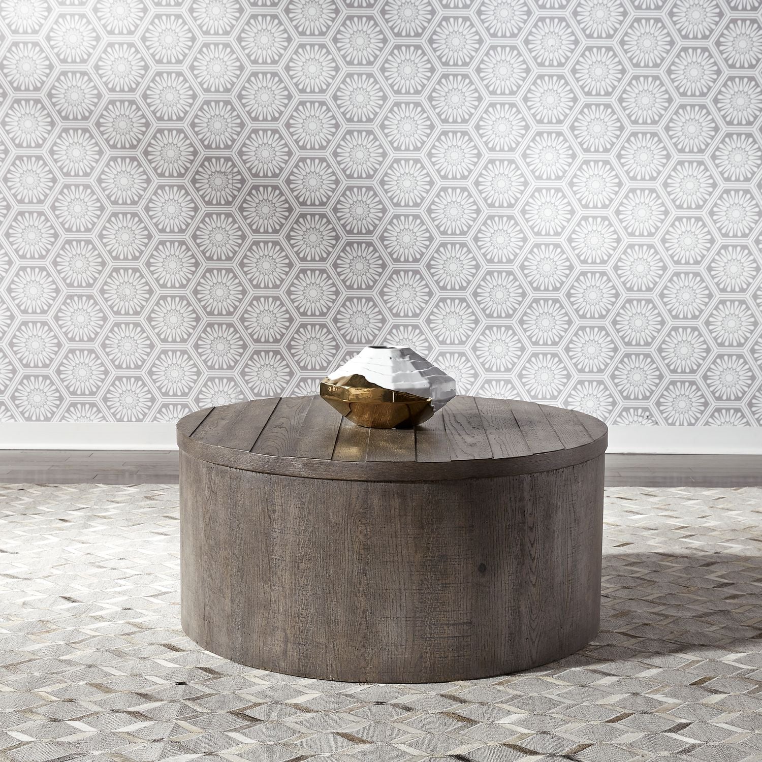 Modern Farmhouse Drum Cocktail Table image