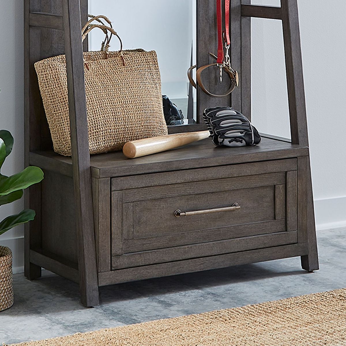 Liberty Furniture Modern Farmhouse Hall Tree Base in Brown