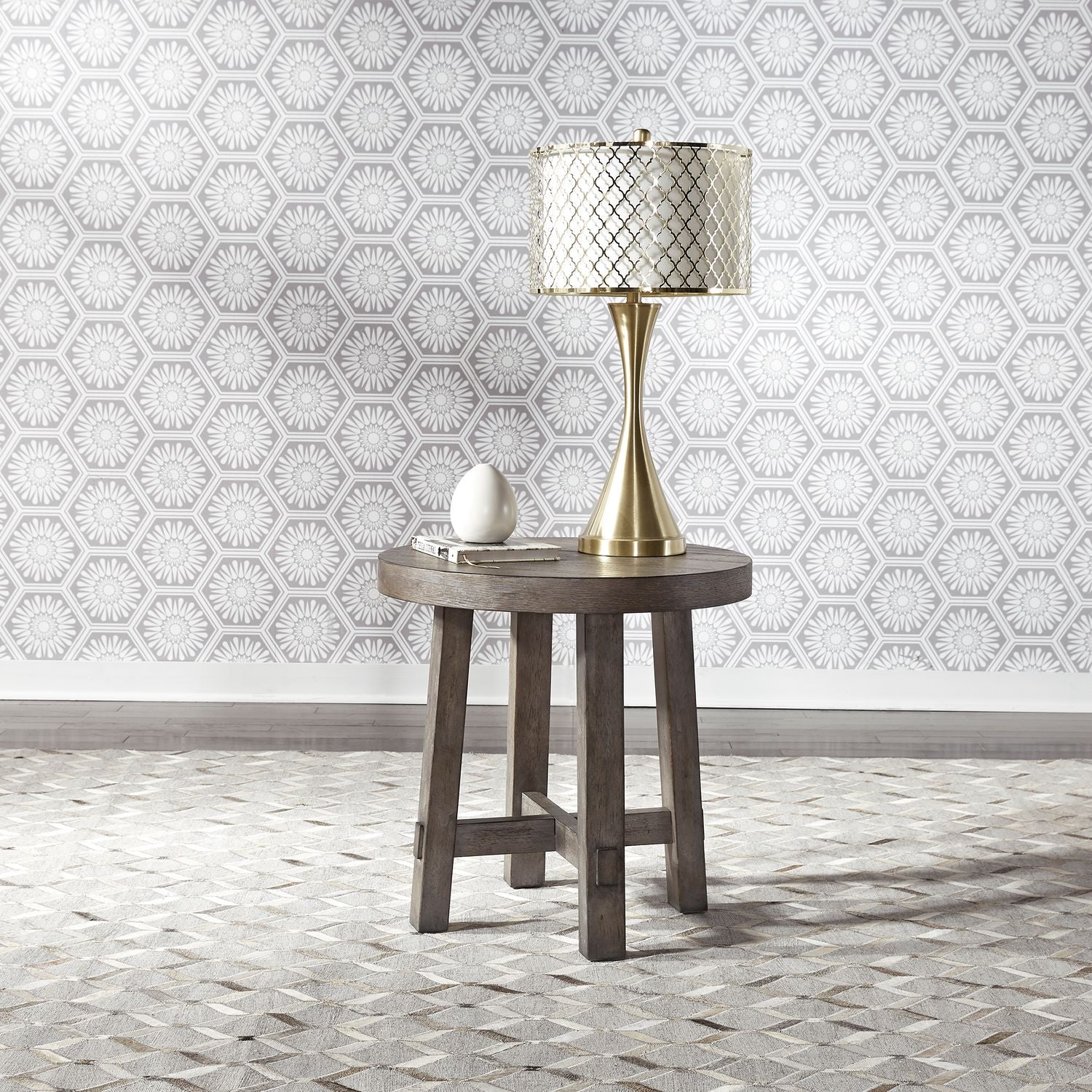 Modern Farmhouse Splay Leg Round End Table image