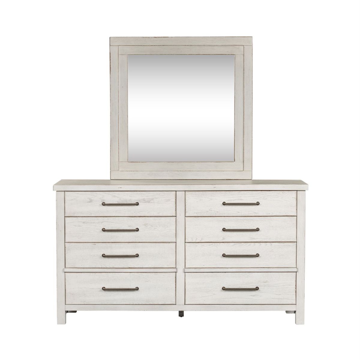 Liberty Modern Farmhouse Mirror in White - Luxury Home Furniture (MI)