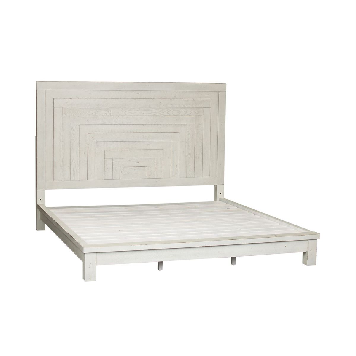 Liberty Modern Farmhouse King Platform Bed in White - Luxury Home Furniture (MI)