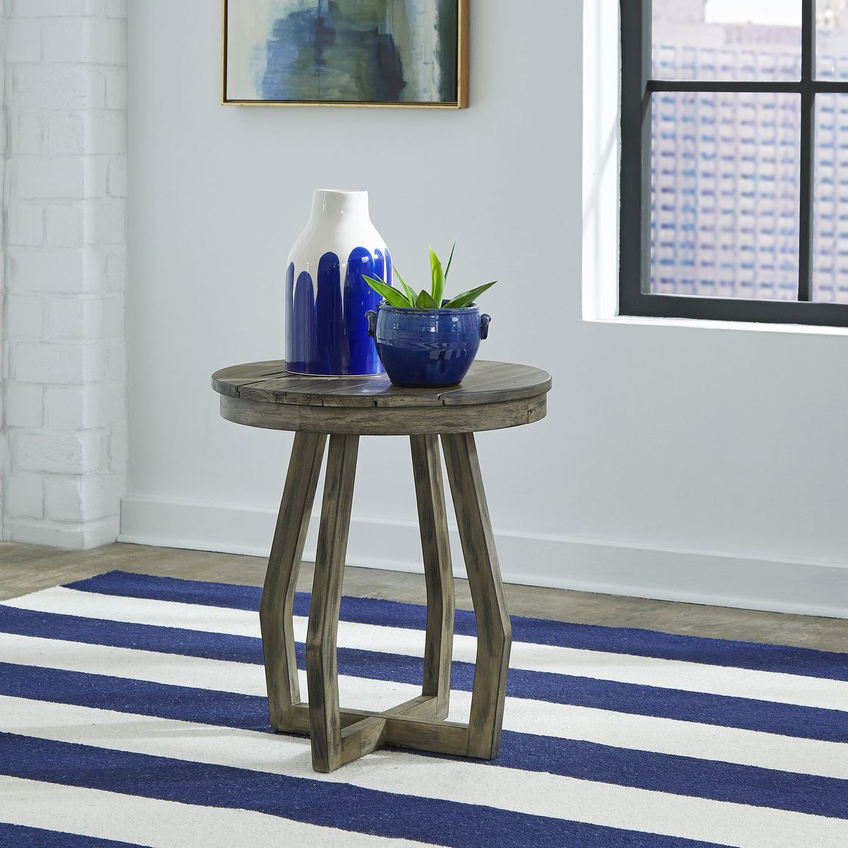 Liberty Furniture Hayden Way Chair Side Table in Gray