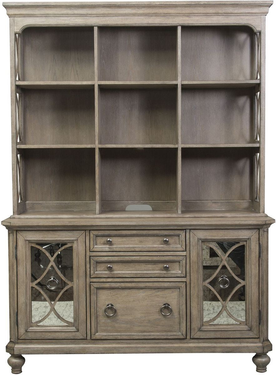 Liberty Simply Elegant Credenza with Hutch in Heathered Taupe image