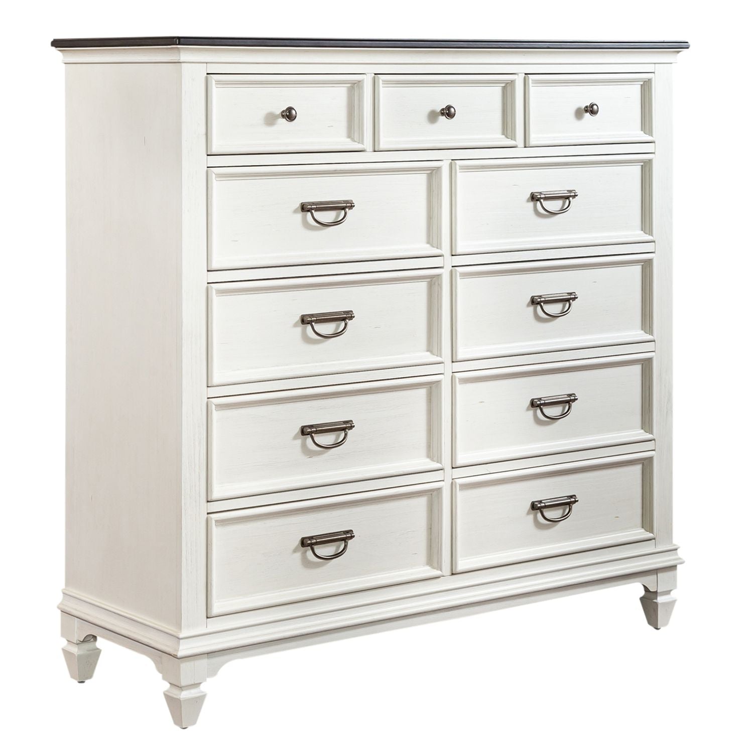 Allyson Park 11 Drawer Chesser in Wirebrushed White
