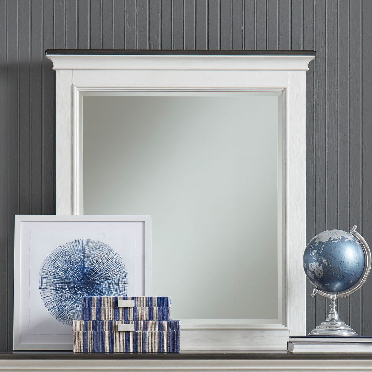 Liberty Furniture Allyson Park Crown Mirror in White - Luxury Home Furniture (MI)