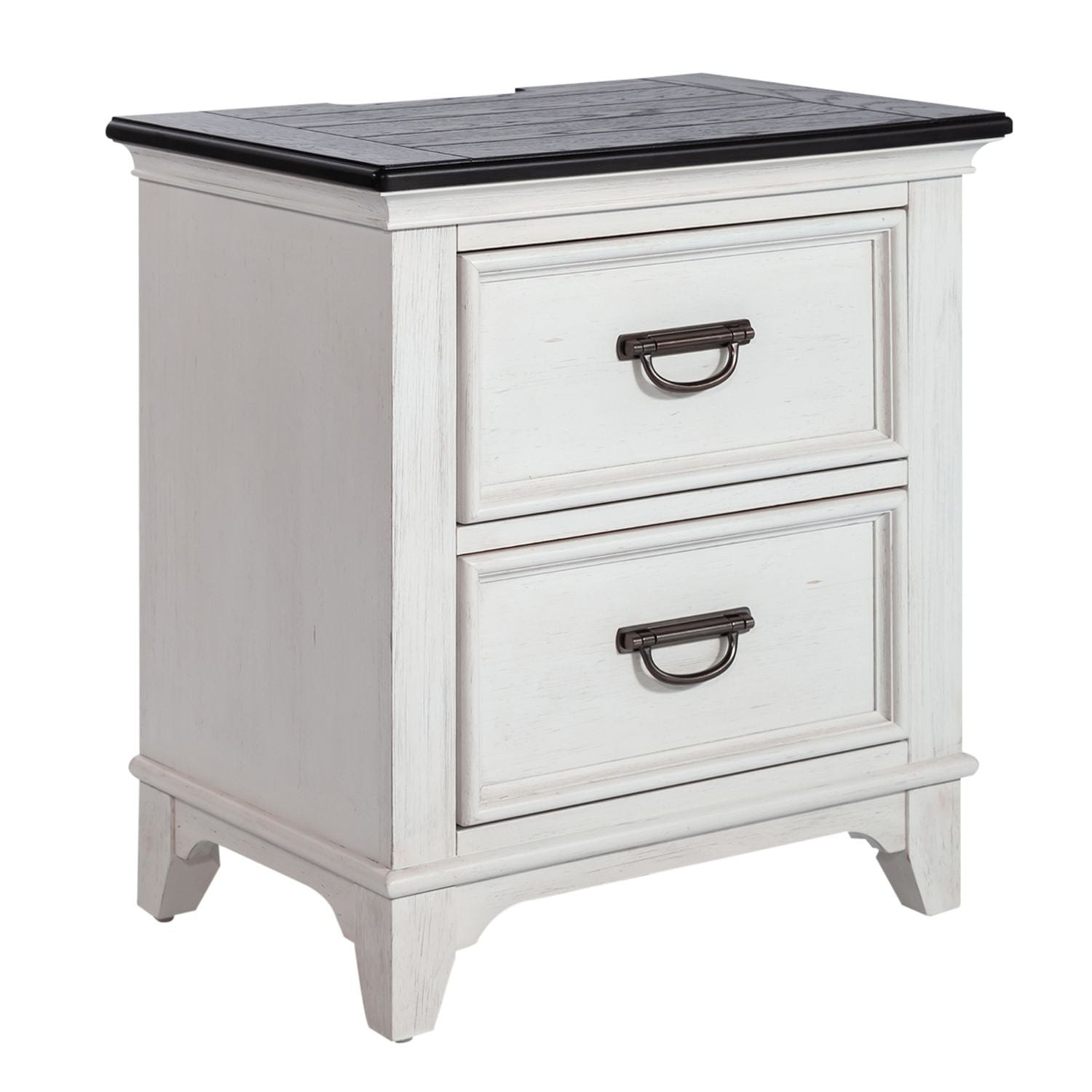 Allyson Park 2 Drawer Nightstand with Charging Station in White