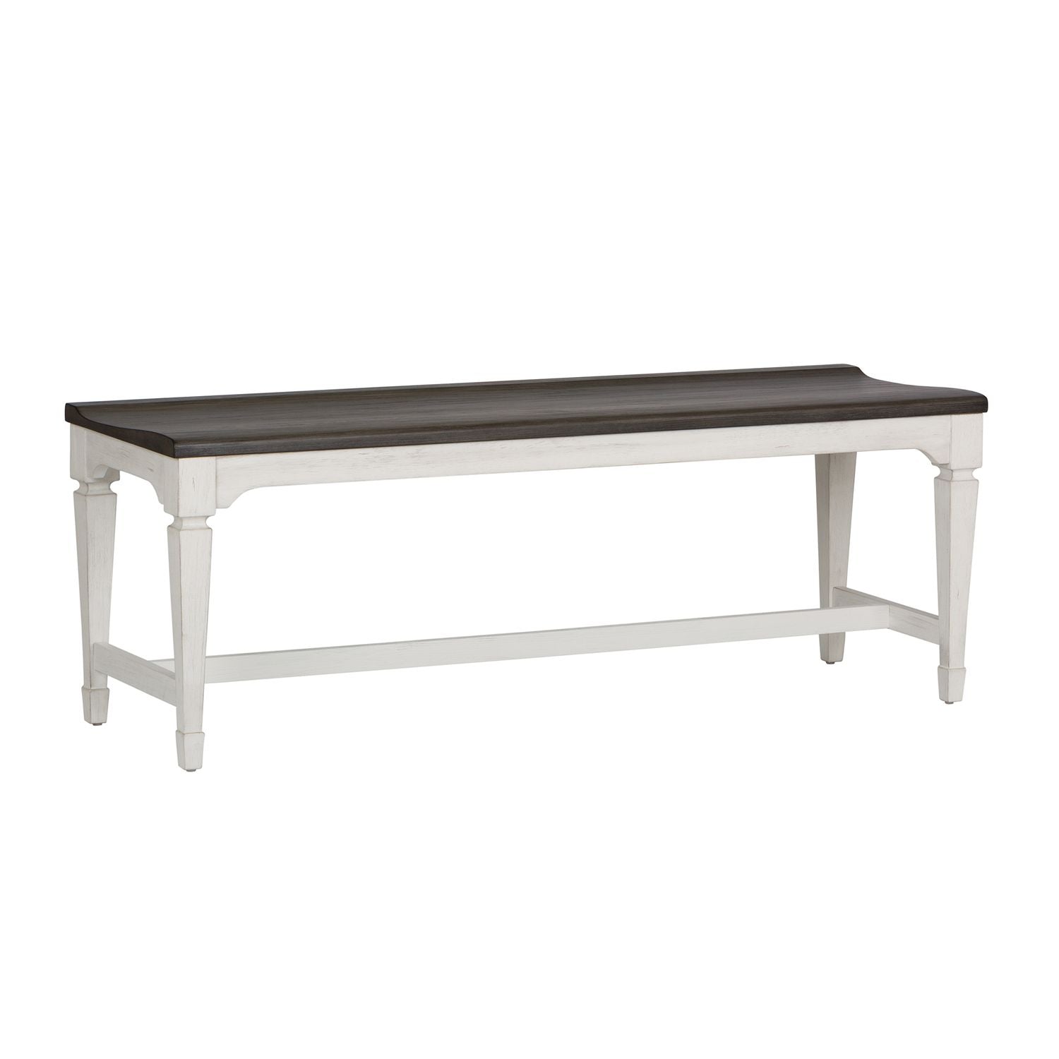 Allyson Park Wood Seat Bench in Wirebrushed White