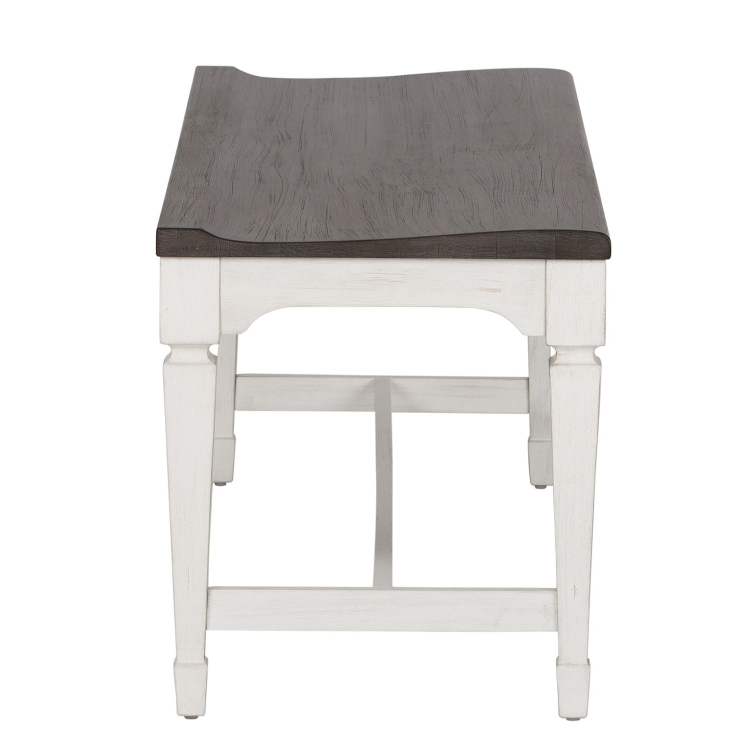 Allyson Park Wood Seat Bench in Wirebrushed White image