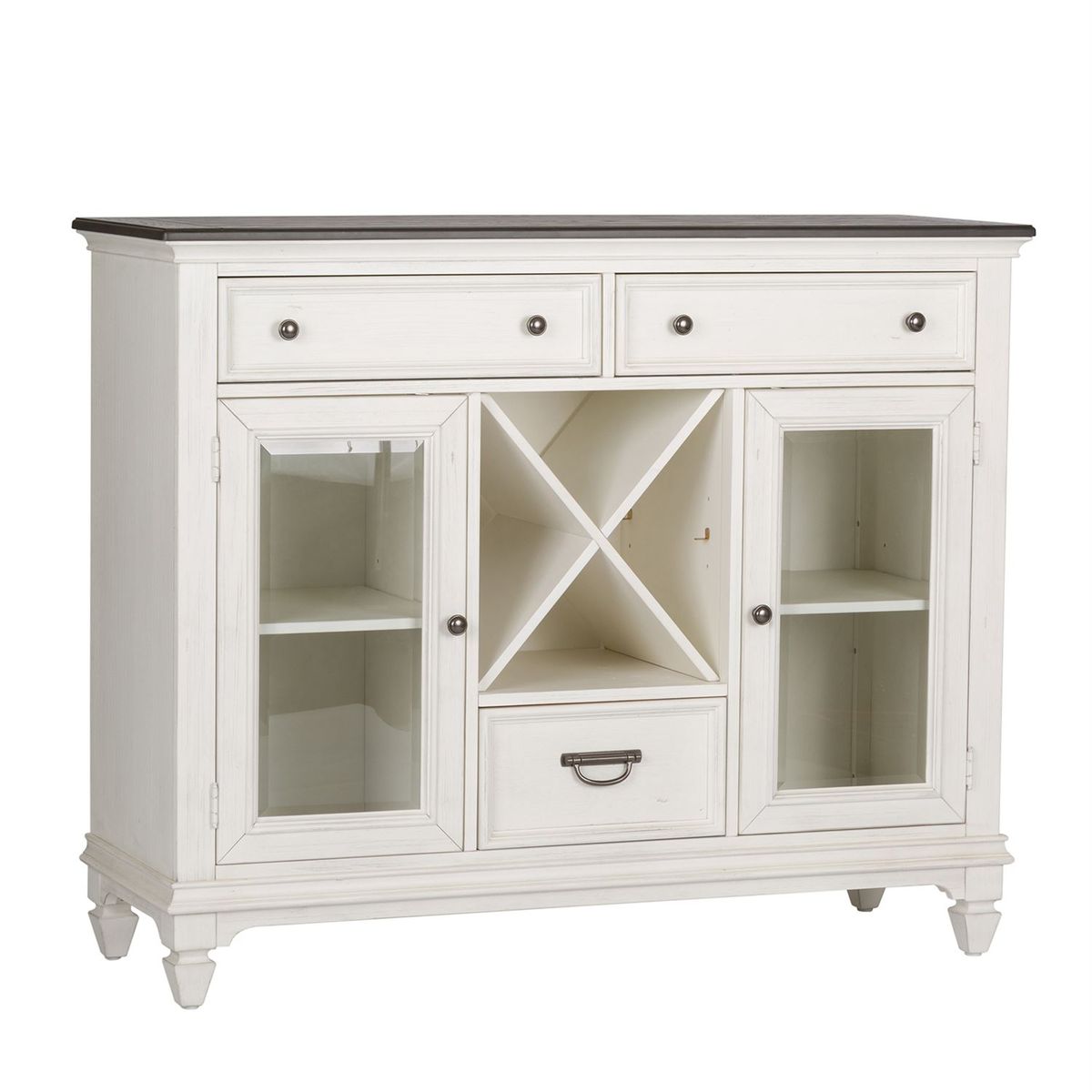Liberty Furniture Allyson Park Buffet in White with Charcoal - Luxury Home Furniture (MI)
