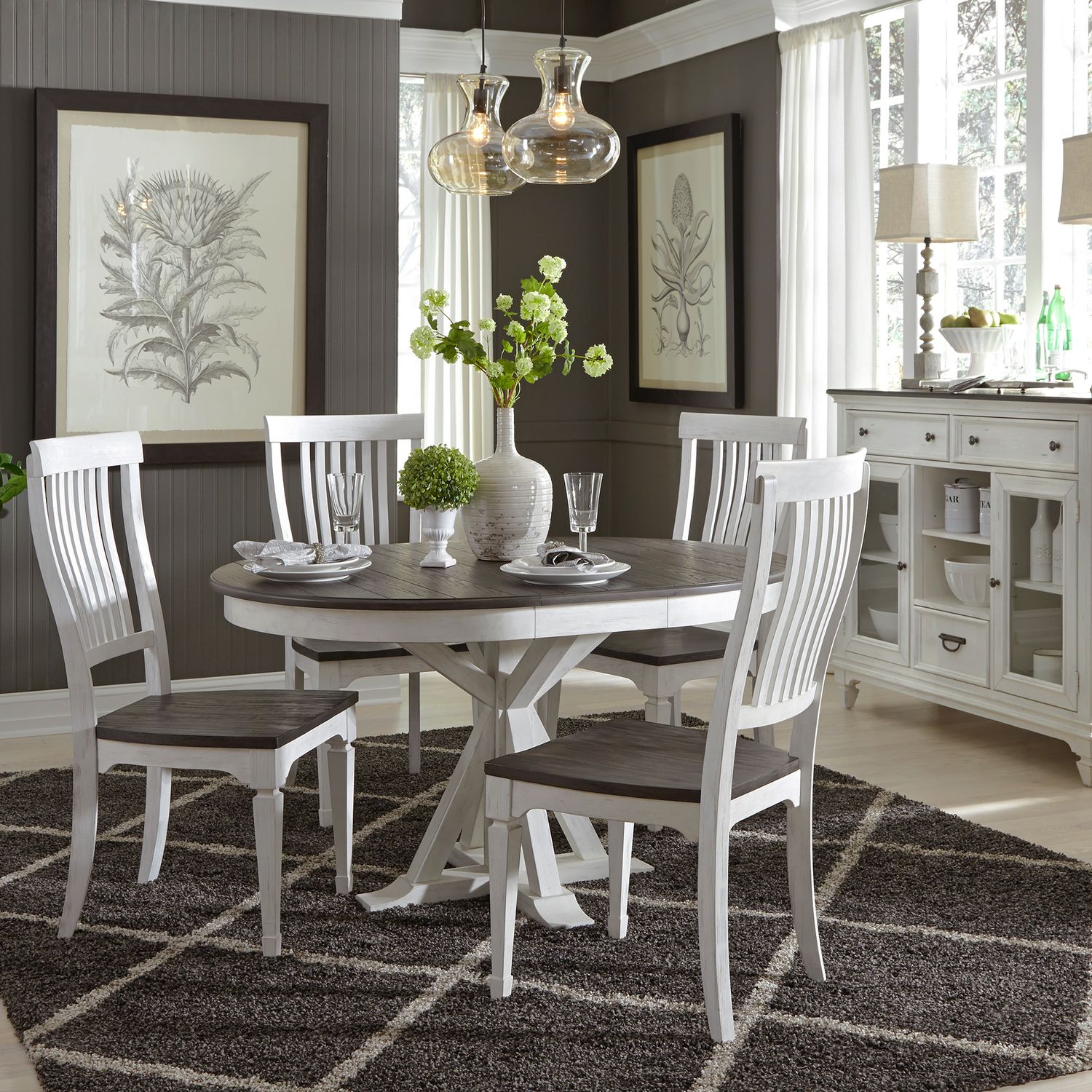 Allyson Park 5 Piece Pedestal Table Set image