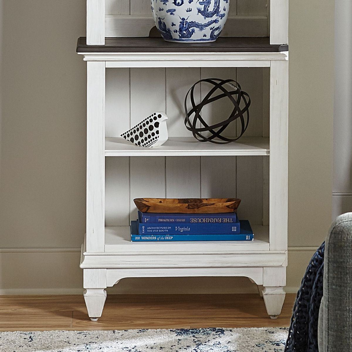 Liberty Allyson Park Left Pier Base in Wirebrushed White - Luxury Home Furniture (MI)