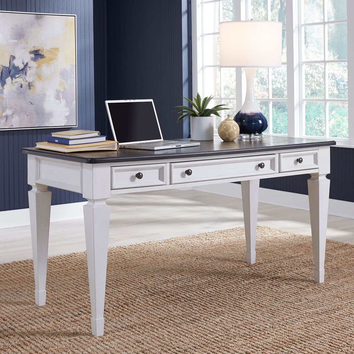 Liberty Allyson Park Writing Desk in Wirebrushed White - Luxury Home Furniture (MI)