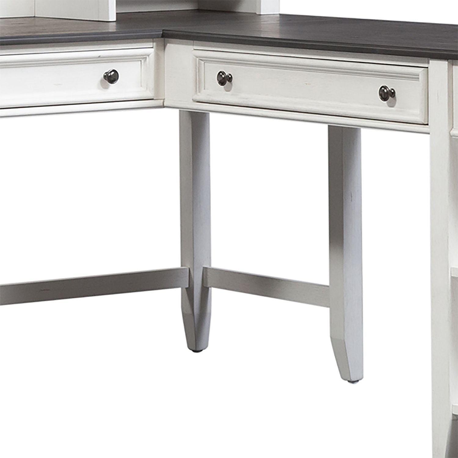 Allyson Park Right Turn Writing Desk in Wirebrushed White