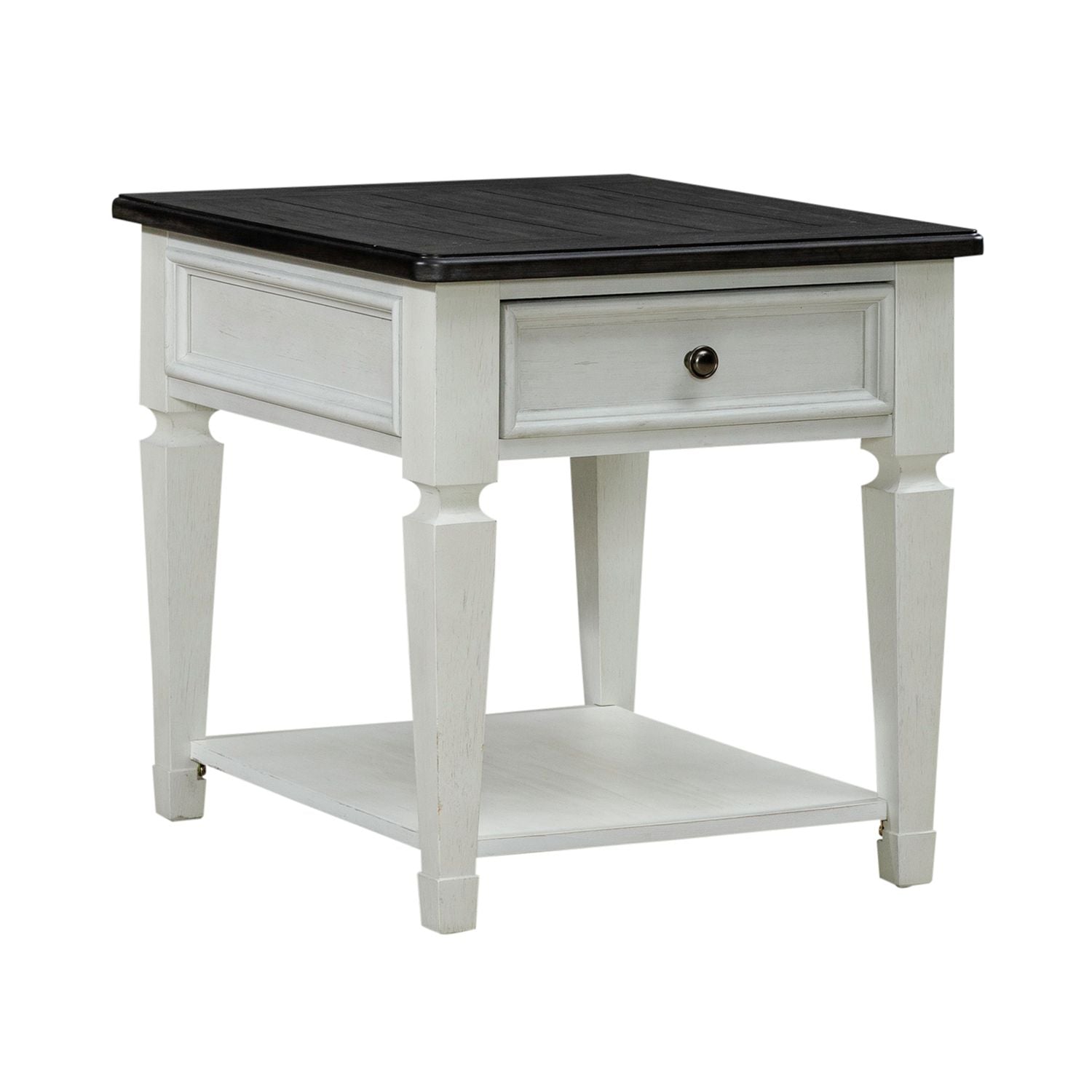 Allyson Park Drawer End Table in Wirebrushed White