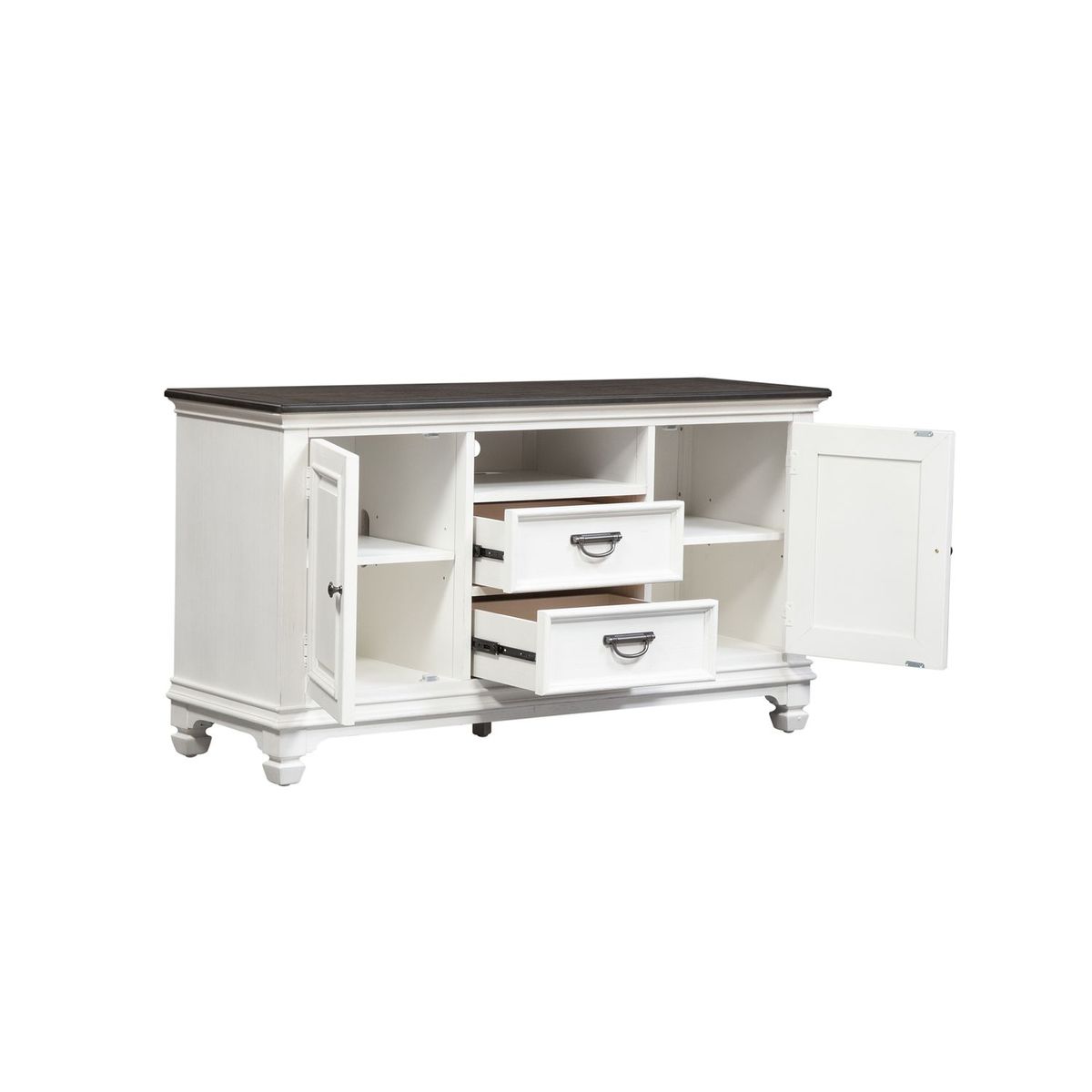 Liberty Furniture Allyson Park 56 Inch TV Console in Wirebrushed White - Luxury Home Furniture (MI)