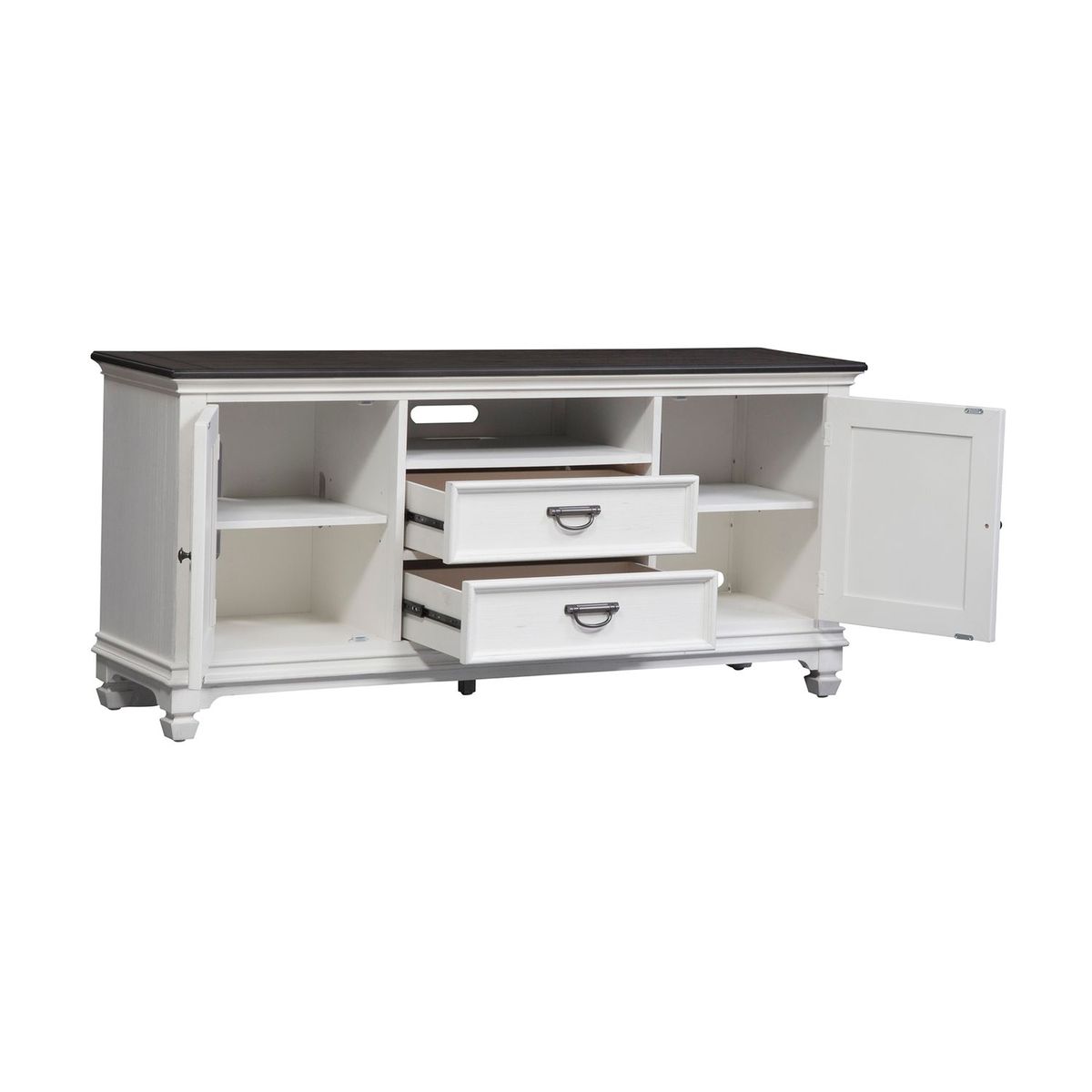 Allyson Park 66 Inch TV Console in Wirebrushed White