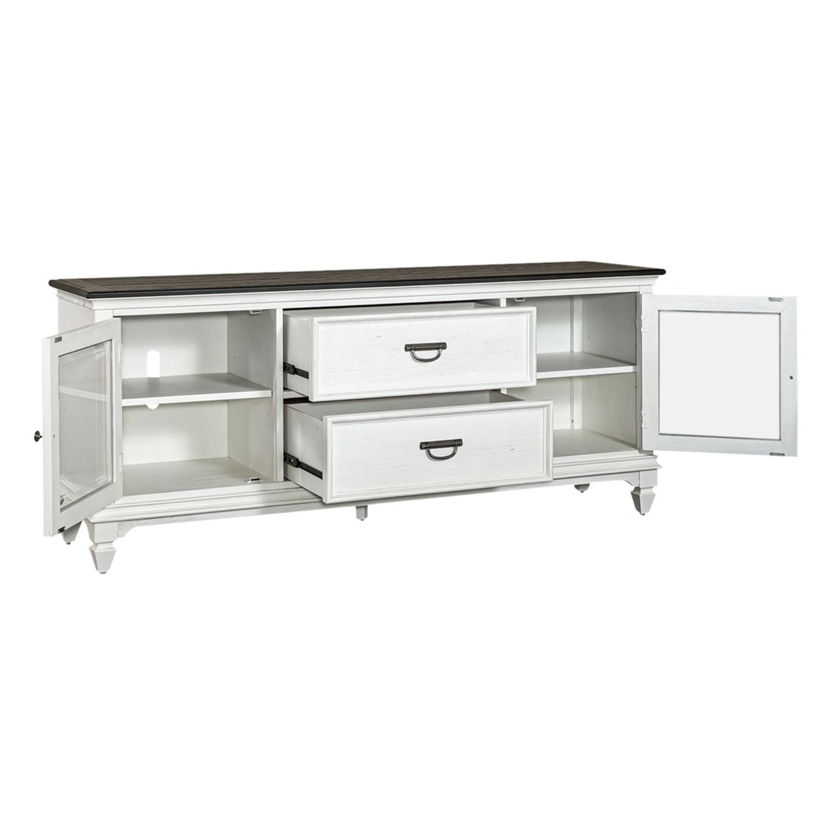 Liberty Furniture Allyson Park Entertainment TV Stand in Wirebrushed White