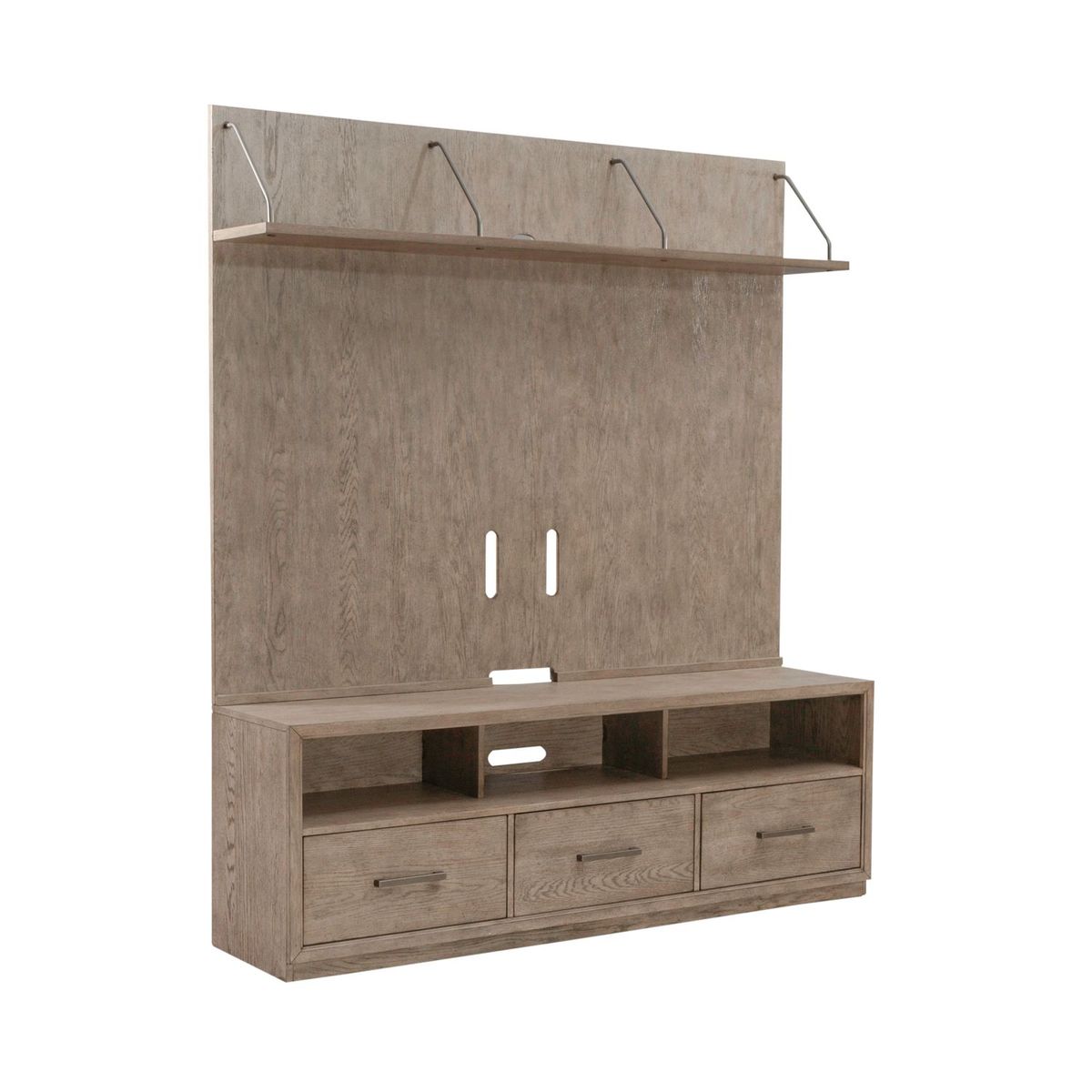 Liberty Furniture City Scape Entertainment Center with Piers in Burnished Beige - Luxury Home Furniture (MI)