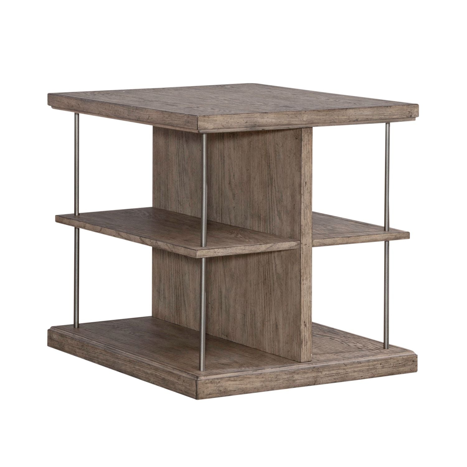 City Scape End Table in White Oak Veneers