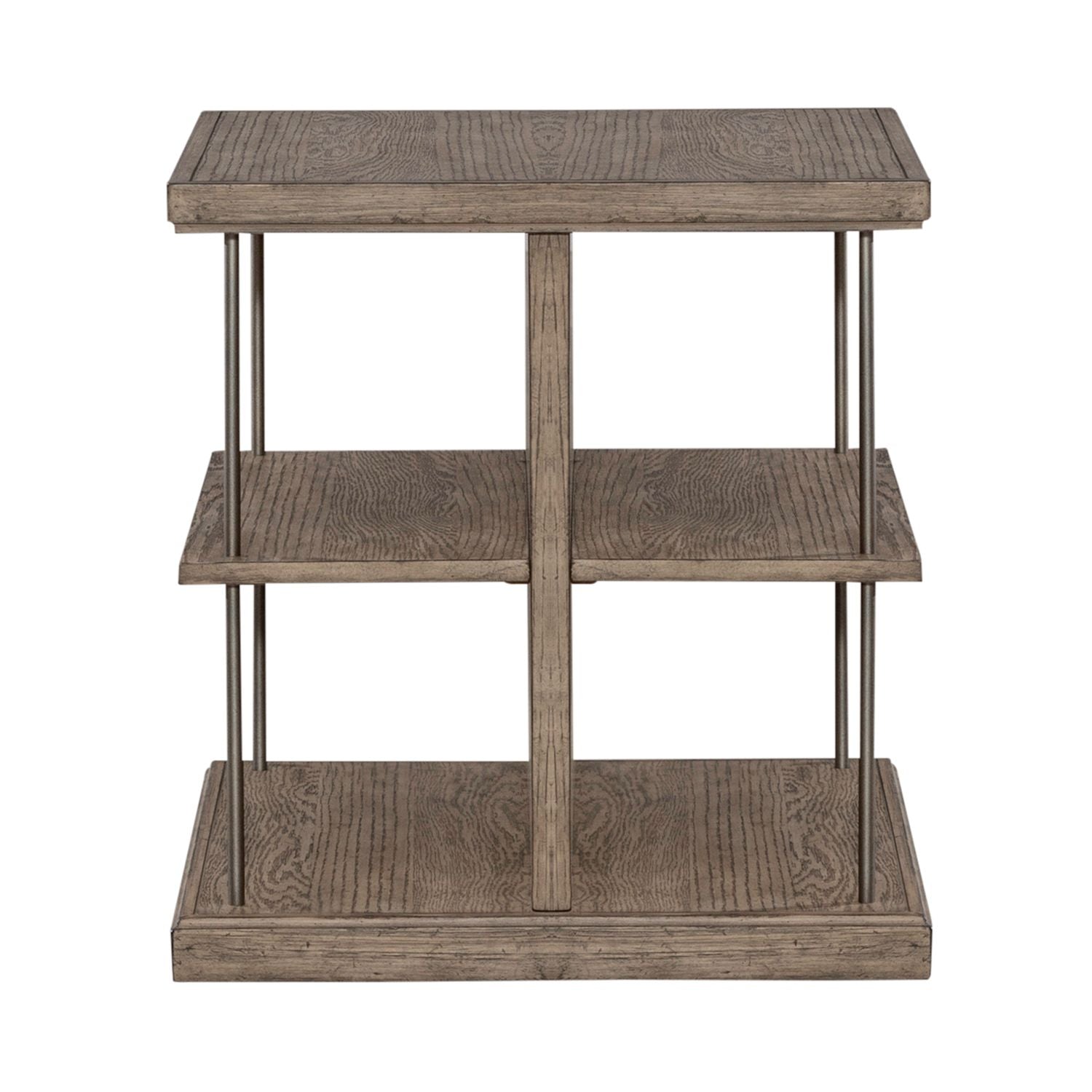 City Scape End Table in White Oak Veneers