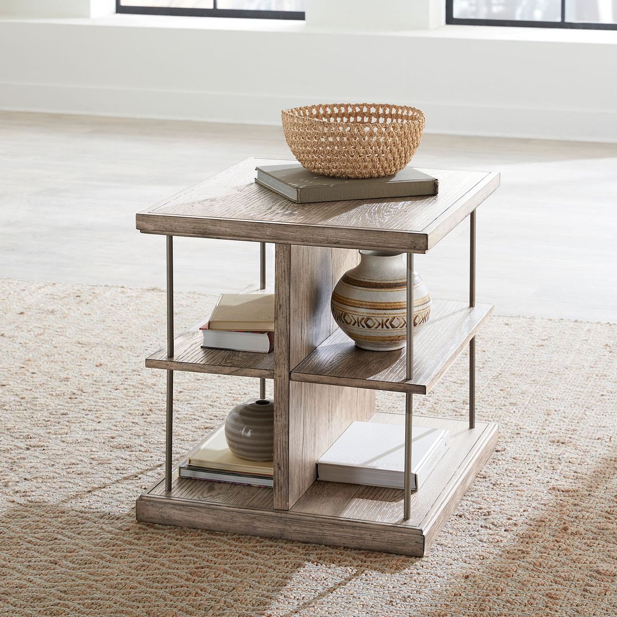 Liberty Furniture City Scape End Table in White Oak Veneers - Luxury Home Furniture (MI)