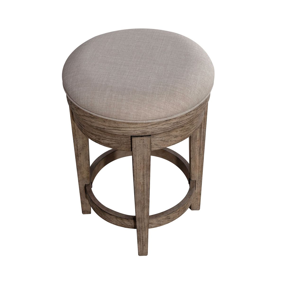 Liberty Furniture City Scape Upholstered Swivel Console Stool in White Oak Veneers - Luxury Home Furniture (MI)