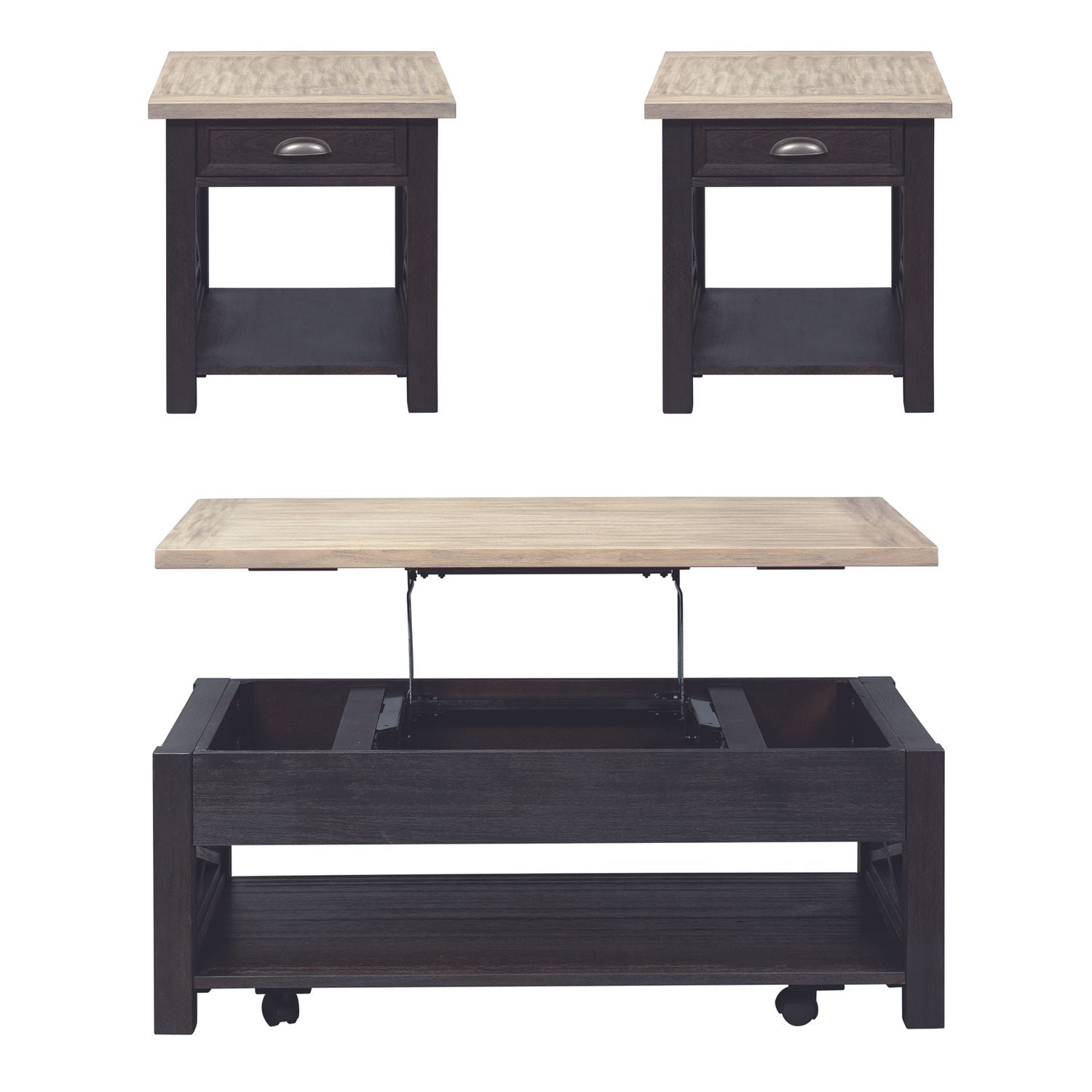 Heatherbrook Opt 3 Piece Set (1-Cocktail 2-End Tables) - Luxury Home Furniture (MI)