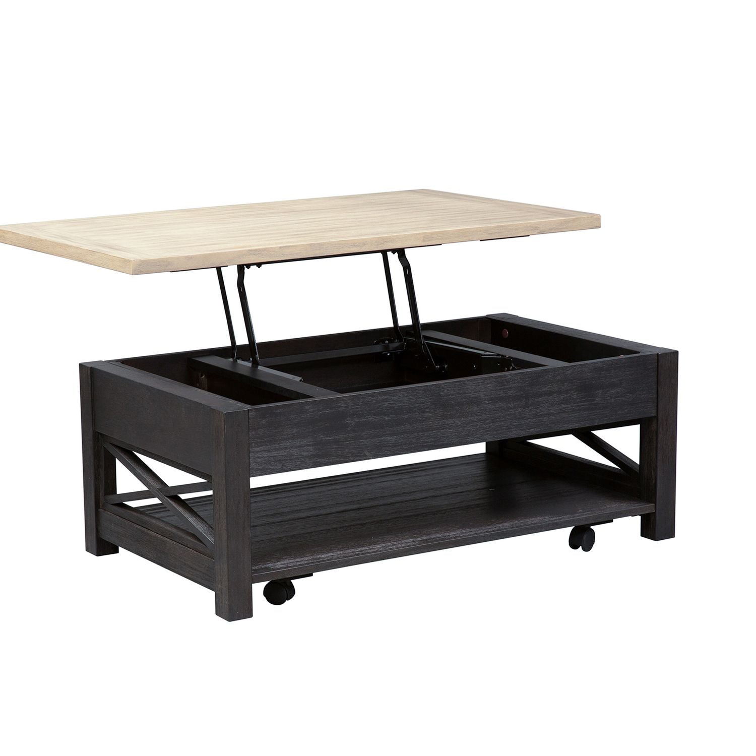 Heatherbrook Lift Top Cocktail Table in Charcoal and Ash - Luxury Home Furniture (MI)