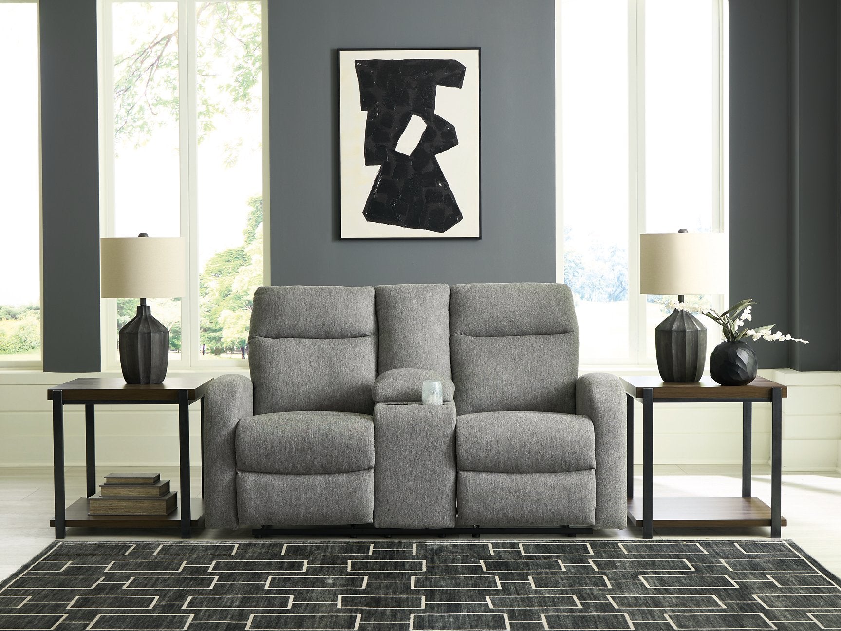 Gauntlet Reclining Loveseat with Console - Luxury Home Furniture (MI)