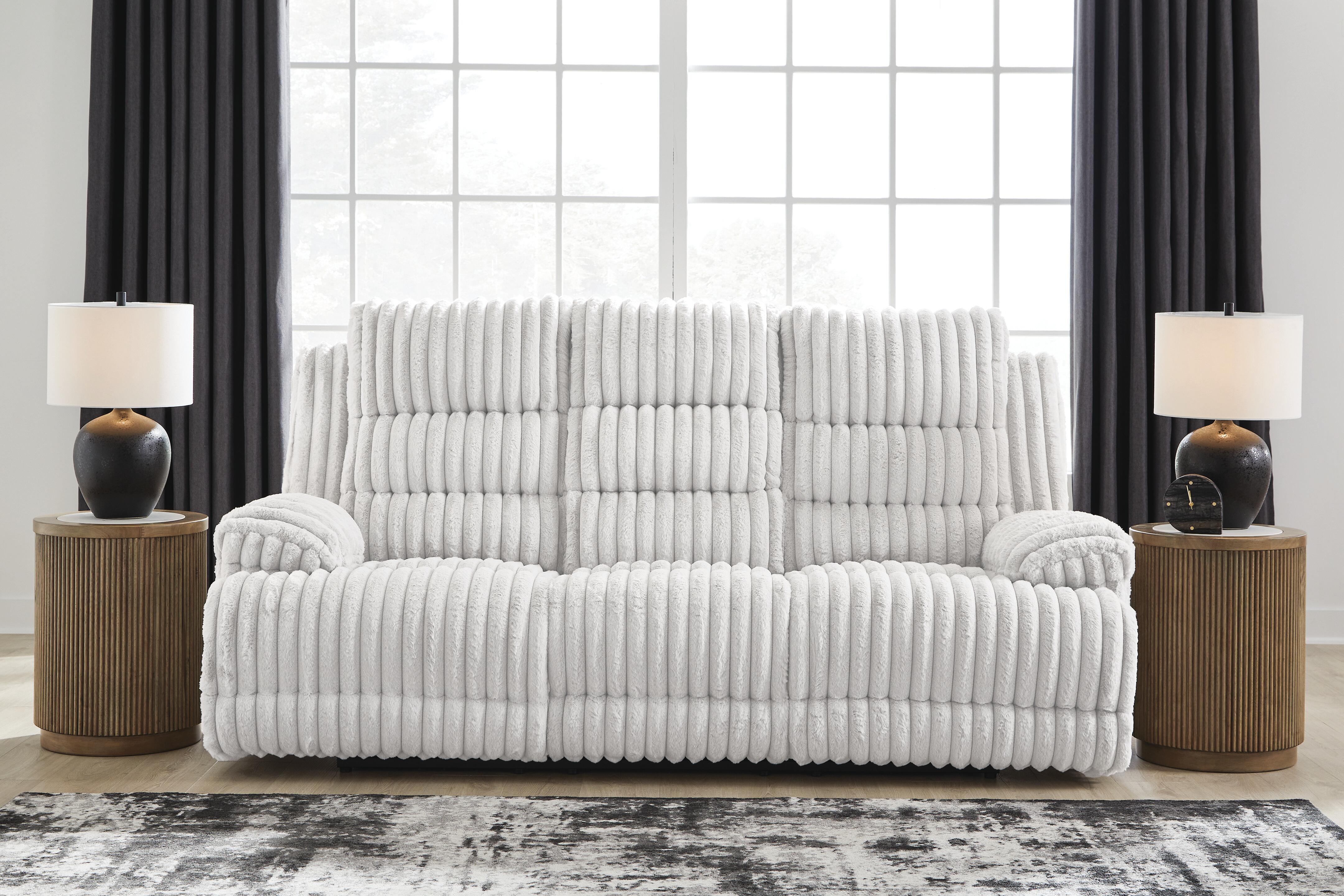 Rhines Falls Power Reclining Sofa with Drop Down Table - Luxury Home Furniture (MI)