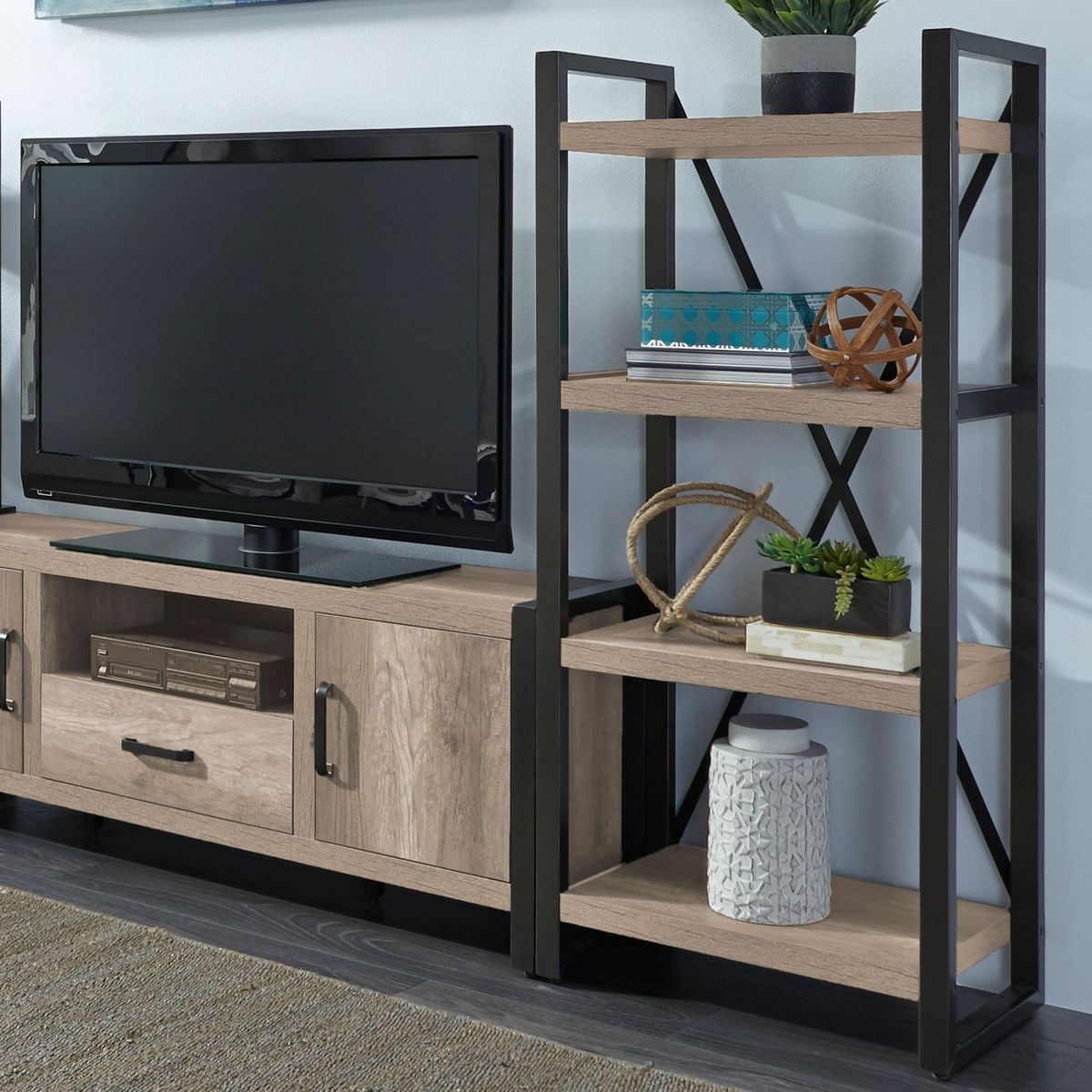 Liberty Furniture Sun Valley Pier Unit with Faux Metal in Sandstone image
