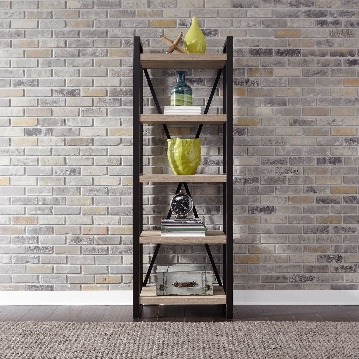 Liberty Furniture Sun Valley Tall Pier Unit with Faux Metal in Sandstone - Luxury Home Furniture (MI)