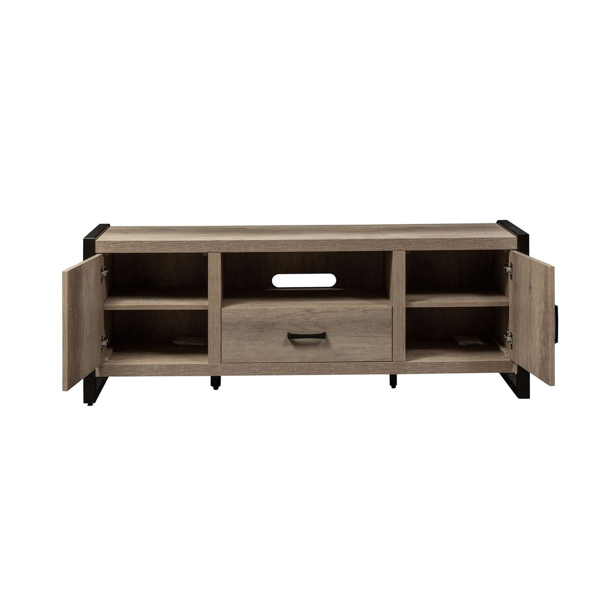 Liberty Furniture Sun Valley 64 Inch TV Console w/ Faux Metal in Sandstone - Luxury Home Furniture (MI)