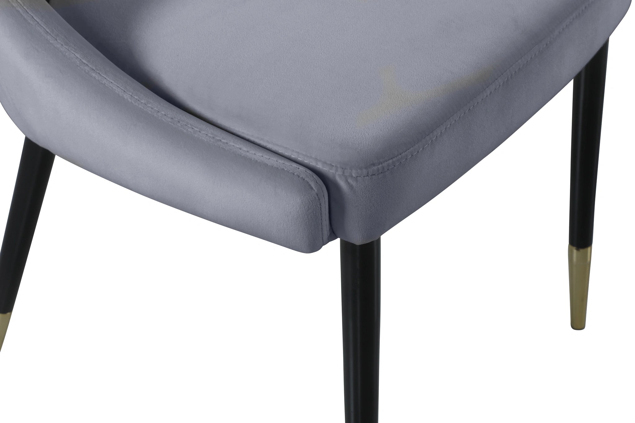 Sleek Grey Velvet Dining Chair