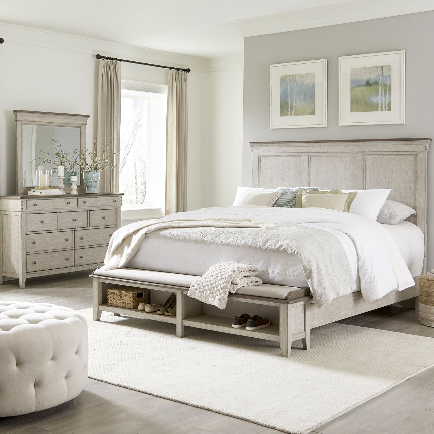 Ivy Hollow Queen Storage Bed, Dresser & Mirror image