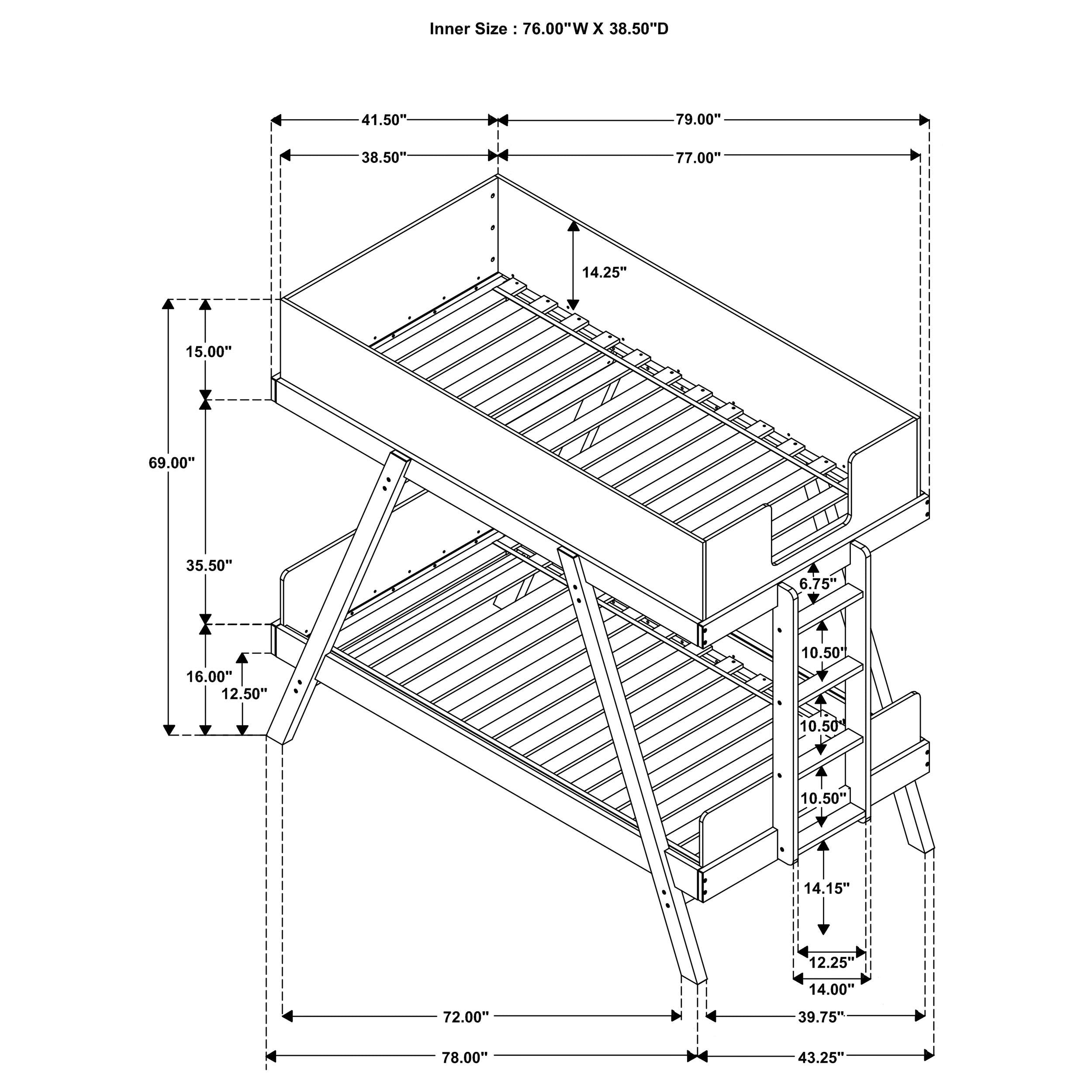 Frankie Bunk Bed with Mattress - Luxury Home Furniture (MI)