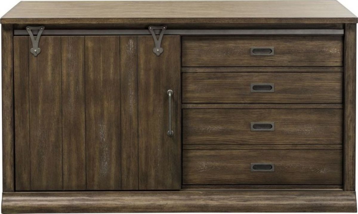 Liberty Stone Brook Computer Credenza in Rustic Saddle - Luxury Home Furniture (MI)