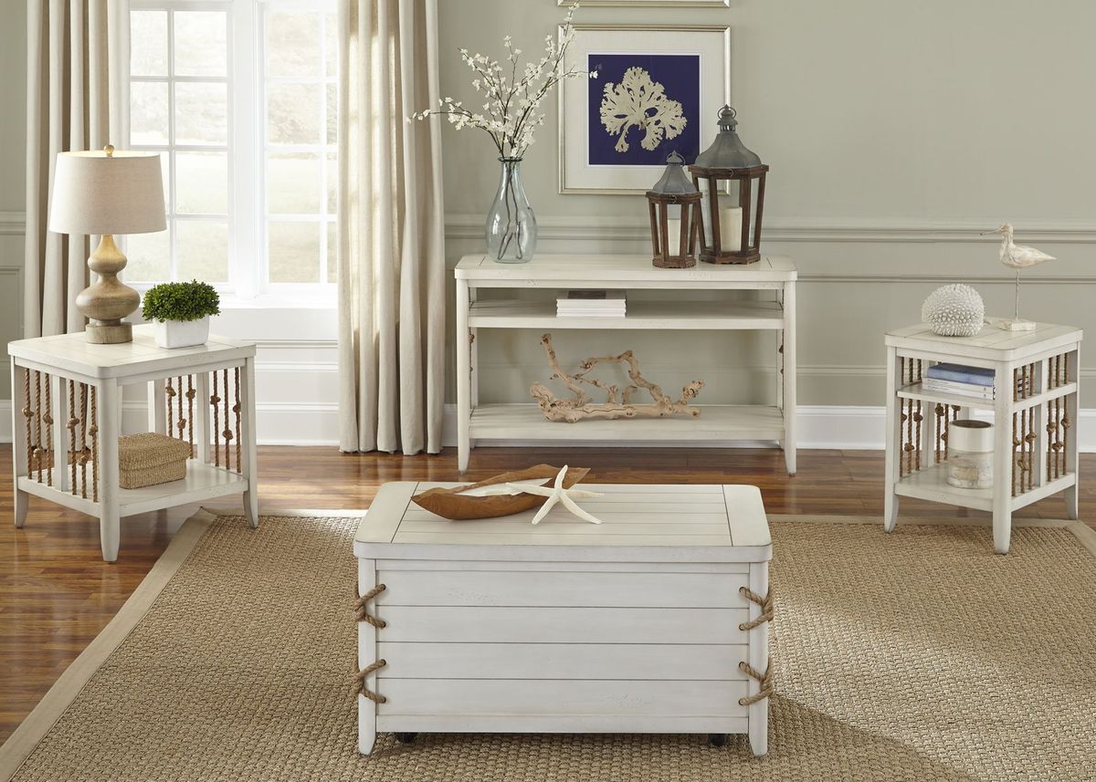 Liberty Furniture Dockside II Sofa Table in White - Luxury Home Furniture (MI)