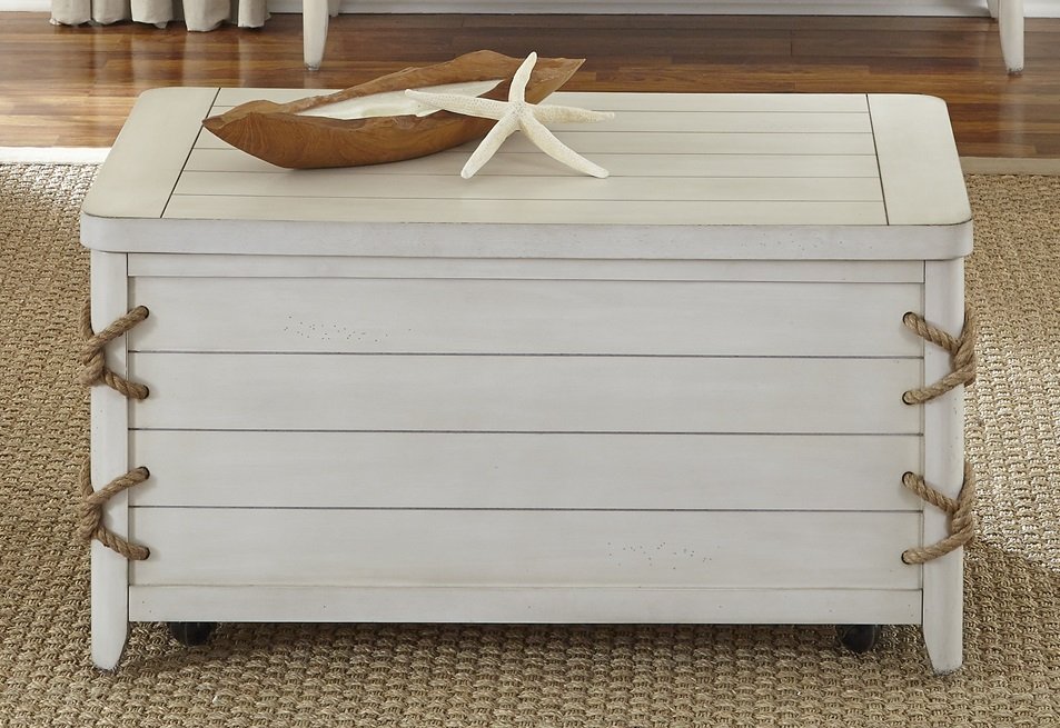 Liberty Furniture Dockside II Storage Trunk in White - Luxury Home Furniture (MI)