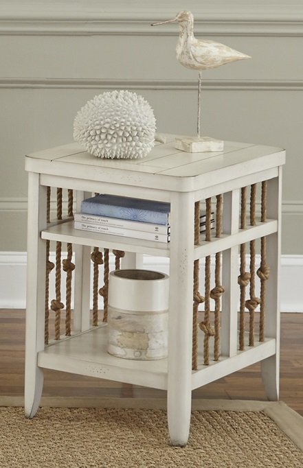 Liberty Furniture Dockside II Chair Side Table in White - Luxury Home Furniture (MI)