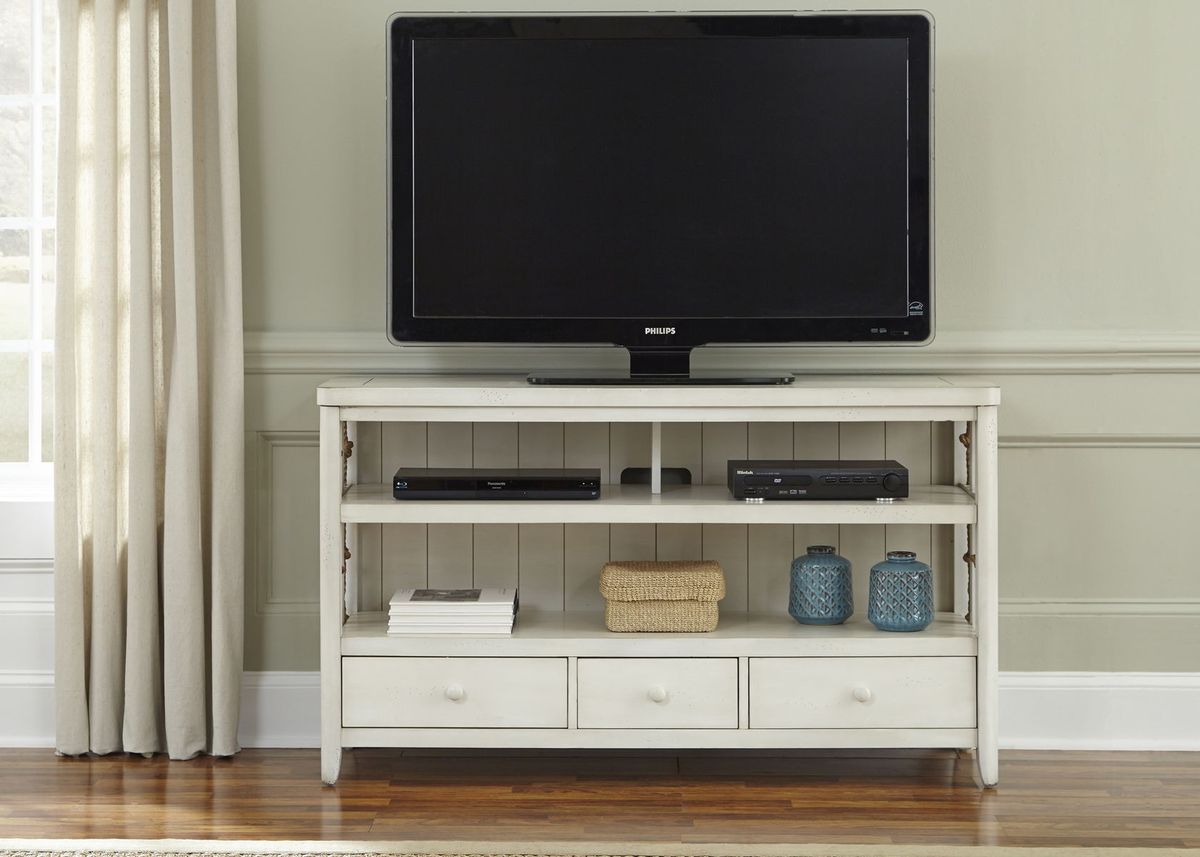 Liberty Furniture Dockside II Entertainment TV Console in White - Luxury Home Furniture (MI)