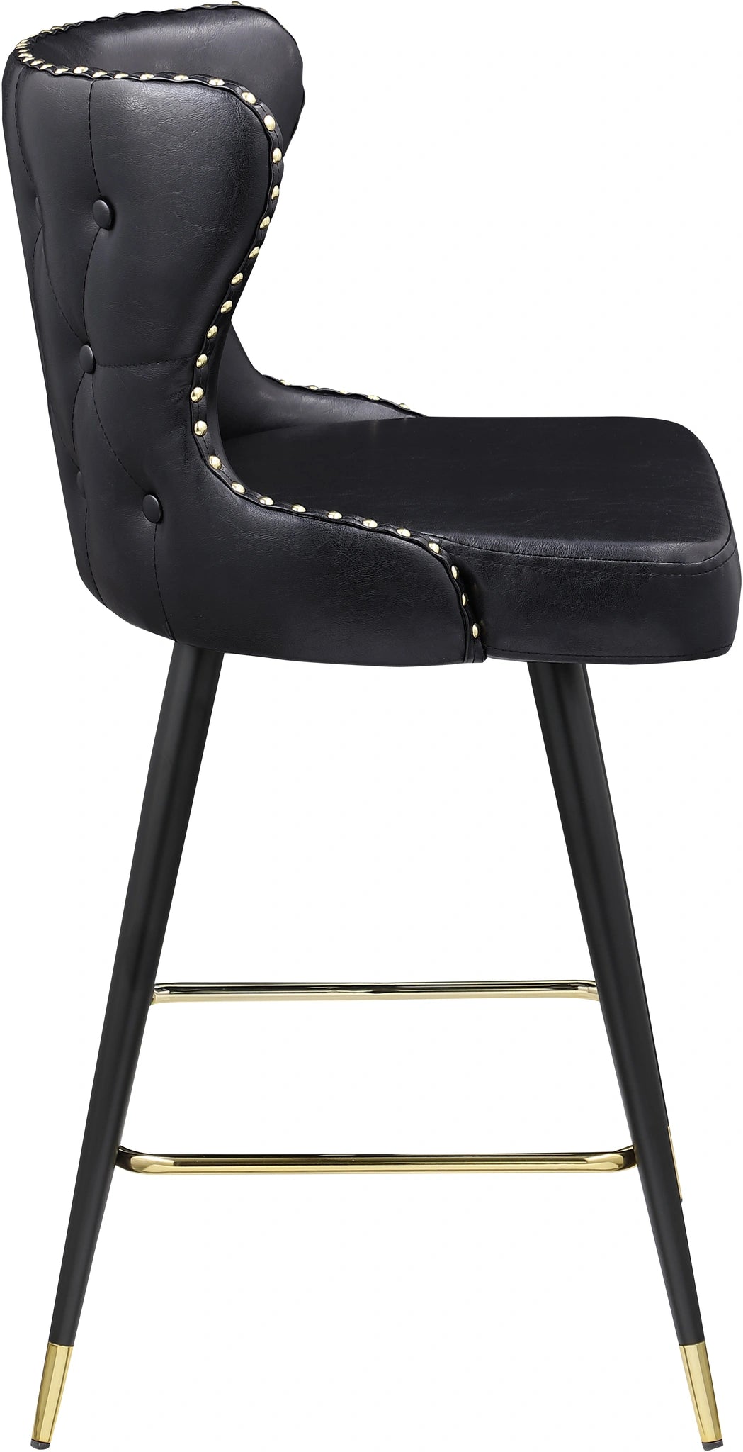 Hendrix Black Faux Leather Counter/Bar Stool