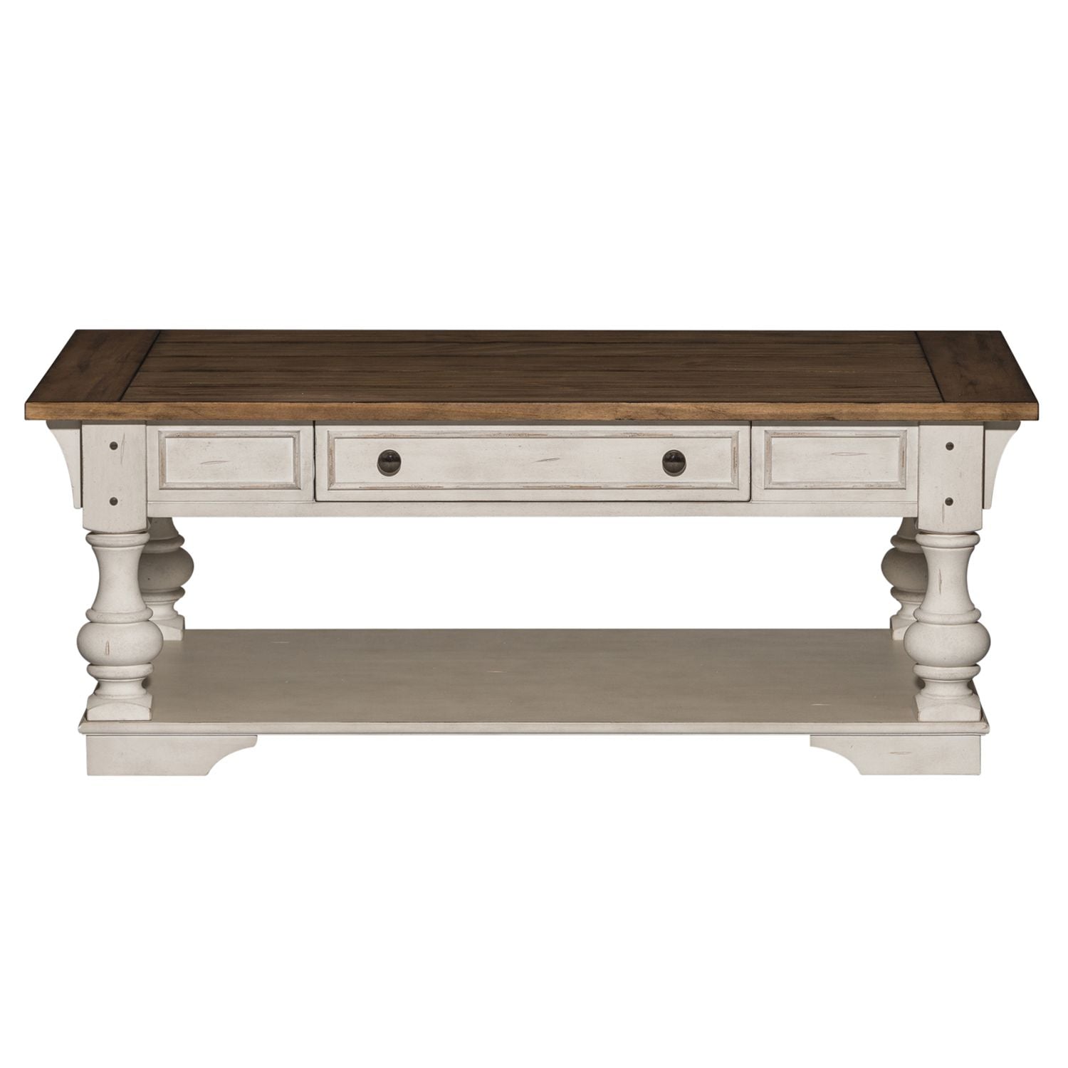 Morgan Creek Cocktail Table in Antique White - Luxury Home Furniture (MI)