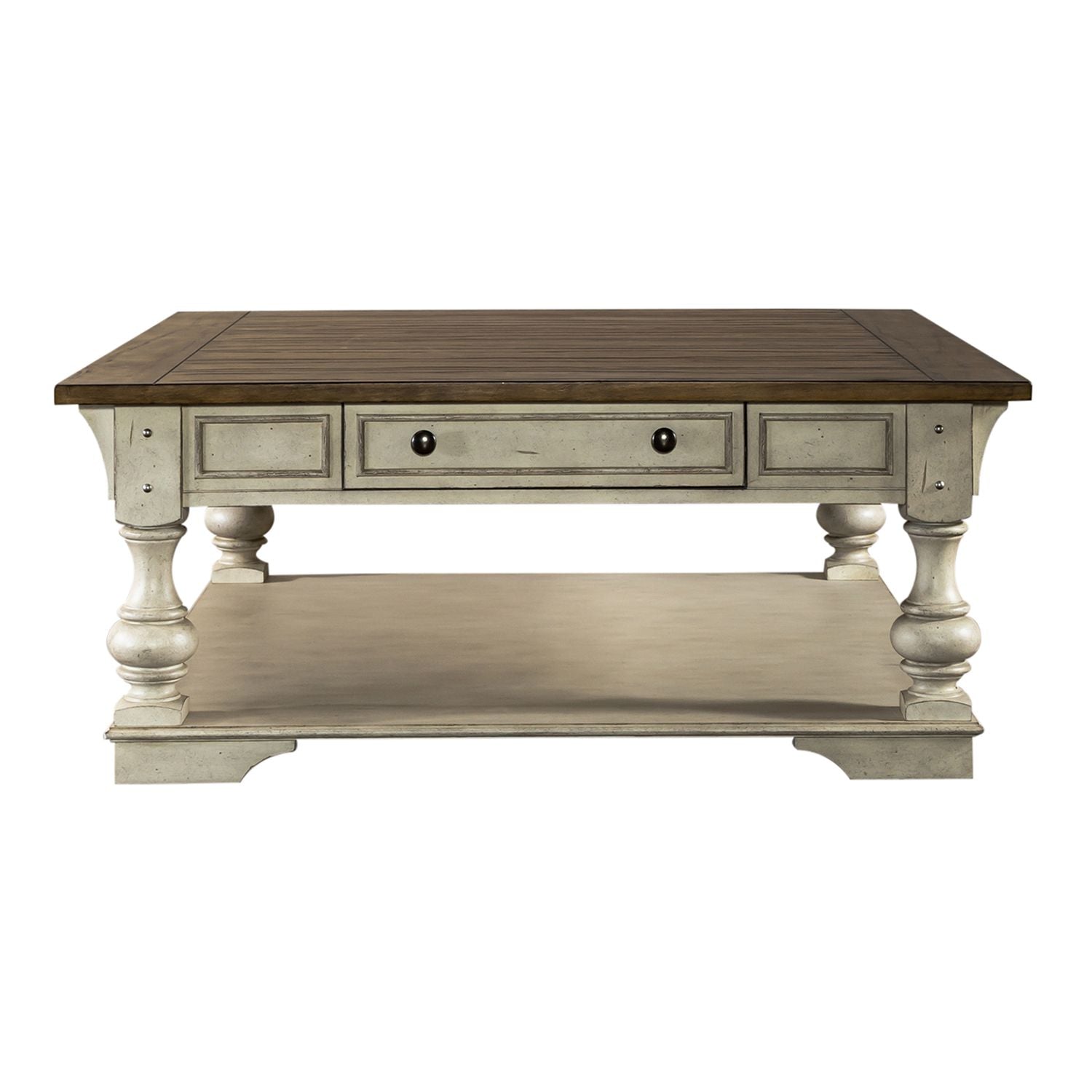 Morgan Creek Cocktail Table in Antique White - Luxury Home Furniture (MI)