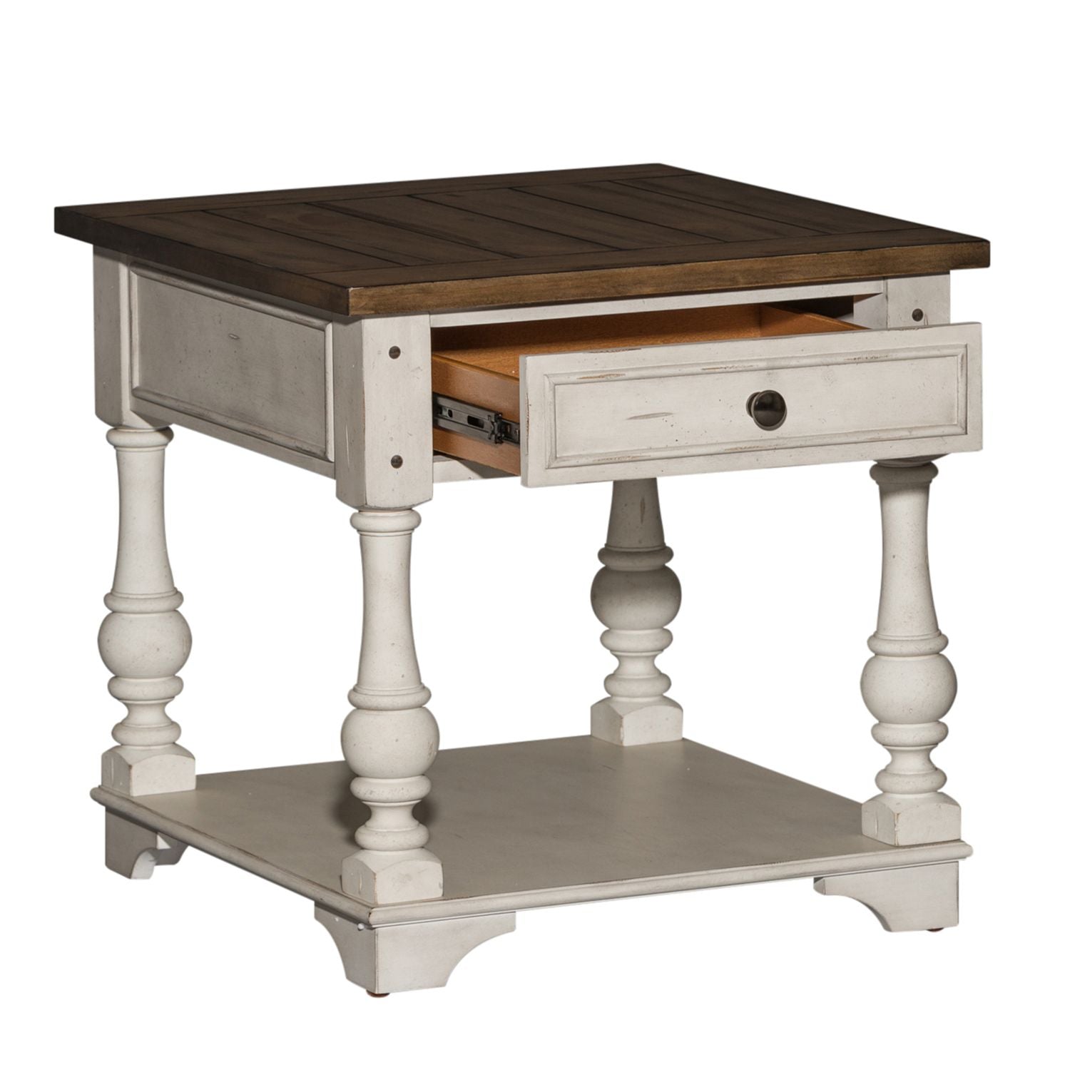 Morgan Creek End Table in Antique White - Luxury Home Furniture (MI)