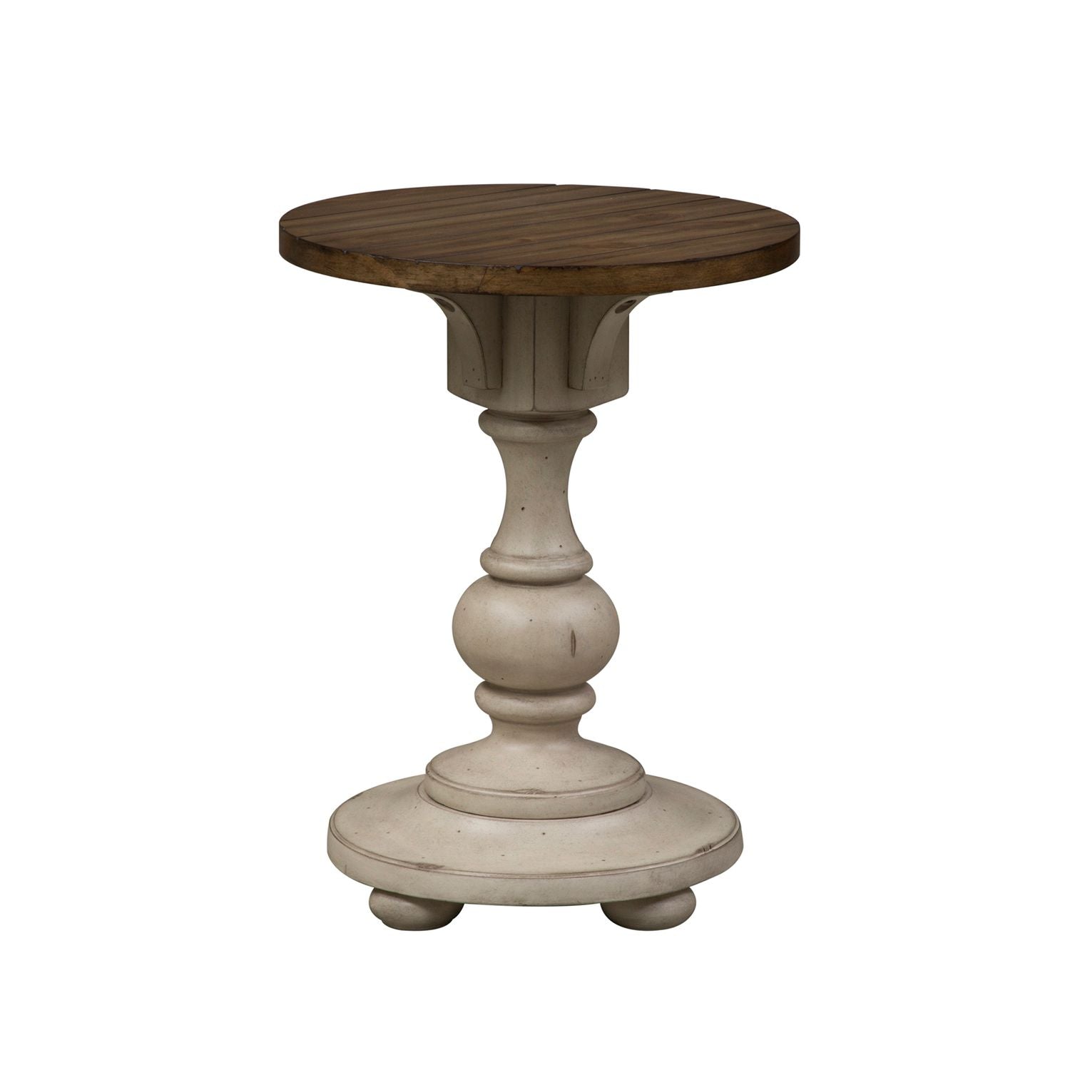 Morgan Creek Chair Side Table in Antique White - Luxury Home Furniture (MI)