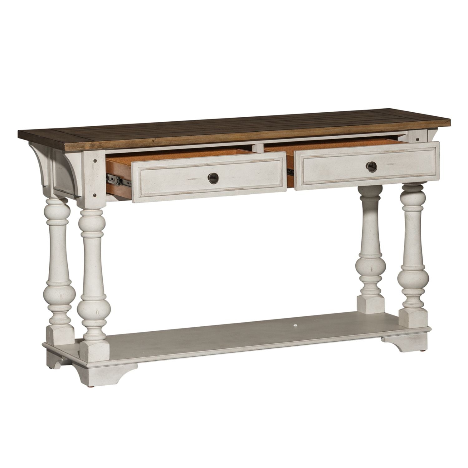 Morgan Creek Sofa Table in Antique White - Luxury Home Furniture (MI)