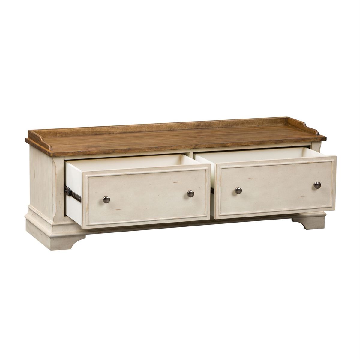 Liberty Morgan Creek Storage Hall Bench in Antique White - Luxury Home Furniture (MI)
