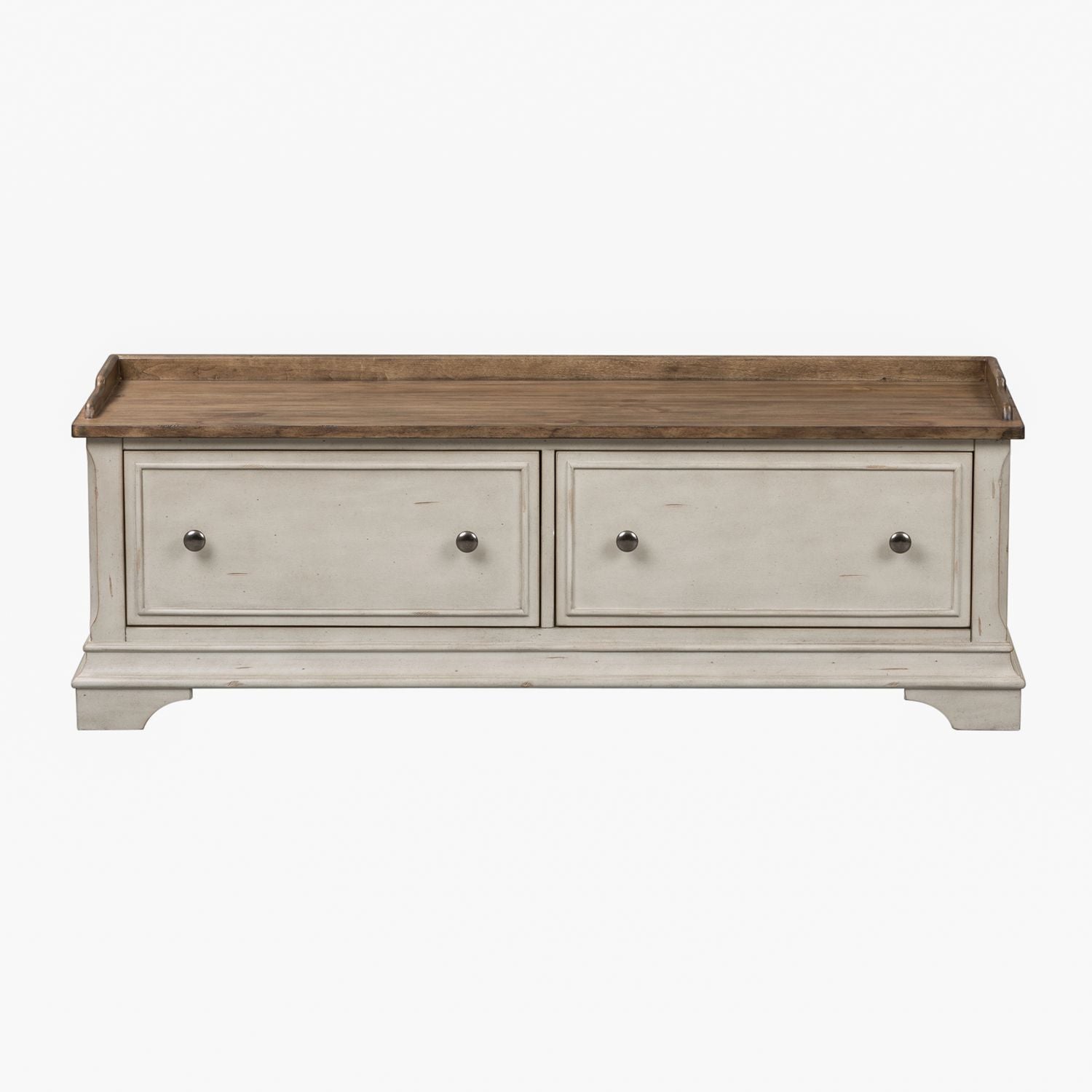 Morgan Creek Storage Hall Bench in Antique White - Luxury Home Furniture (MI)