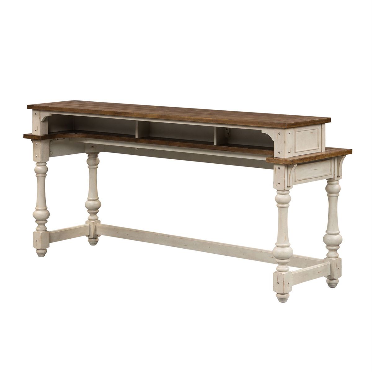 Liberty Morgan Creek Console Bar Table in Antique White - Luxury Home Furniture (MI)